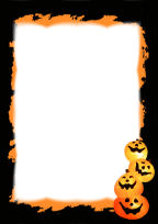 a4 format stacked jack o lanterns pumpkins black and orange october 31