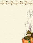 free autumn digital stationery with pumpkins and scarecrow