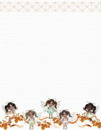 digital free autumn or fall stationery with fairy babies in autumn colors