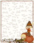 halloween or thanksgiving free autumn or fall stationery with scarecrows