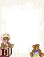 baby bear free printable digital stationery for download