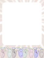 free soft country colored digital stationery with cats