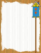 free art country colors birdhouse stationery looks