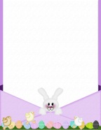 easter bunny letters with rabbit hanging over envelopes