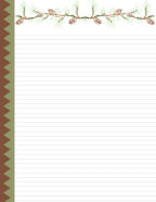 free nature stationery in digital format with pine boughs for letters