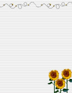 free digital stationery with bees and sunflowers for scrapbooking