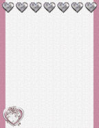 free digital stationery or romance papers with hearts and flowers