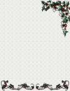 free winter floral evergreens holly stationery