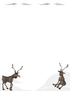 free winter reindeer stationery for letters or scrapbooks