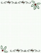 free winter holly stationery for download
