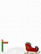 free santa sled at north pole stationery