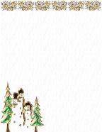 free digital winter snowmen with trees stationery for hand writing or computer letters